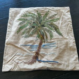 Pottery Barn Palm Embroidered Pillow Cover
